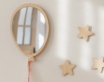 Handcrafted Hot Air Balloon Mirror for Kids - Perfect Gift, Nursery Room Decor