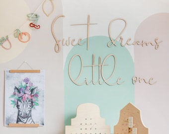 Wooden Wall Sign: "Sweet Dreams Little One", Schriftzug, Wanddekko, Babyzimmer Deko aus Holz, Kinderzimmer, wall decoration, baby, Nursery