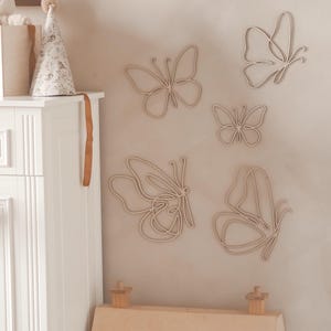Wooden Wall Butterflies – Set of 6 | Butterfly Wall Decor for Nursery or Kids Room | Easy-to-Mount Eco Wall Art, Baby Shower Gift