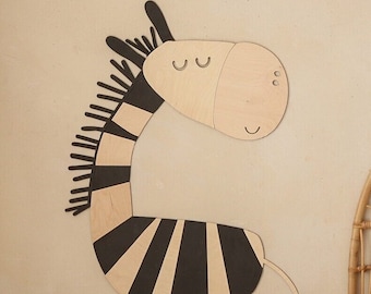 Zebra - wooden wall decoration in the Safari style SIZE M, wooden wall decoration, Kinderzimmer Dekoration, Wanddekoration, Nursery decor