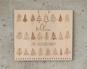 Personalized Wooden Advent Calendar Trees + crafts houses, advent calendar for children, pre-Christmas period, Advent Season decoration