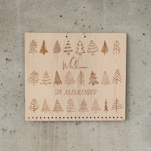 Personalized Wooden Advent Calendar Trees + crafts houses, advent calendar for children, pre-Christmas period, Advent Season decoration