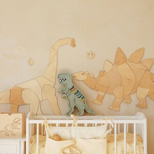 Dinosaur DIPLODOCUS, wall decoration origami, wooden wall decoration, Kinderzimmer Dekoration, Wanddekoration, kids room, diplodocus image 8