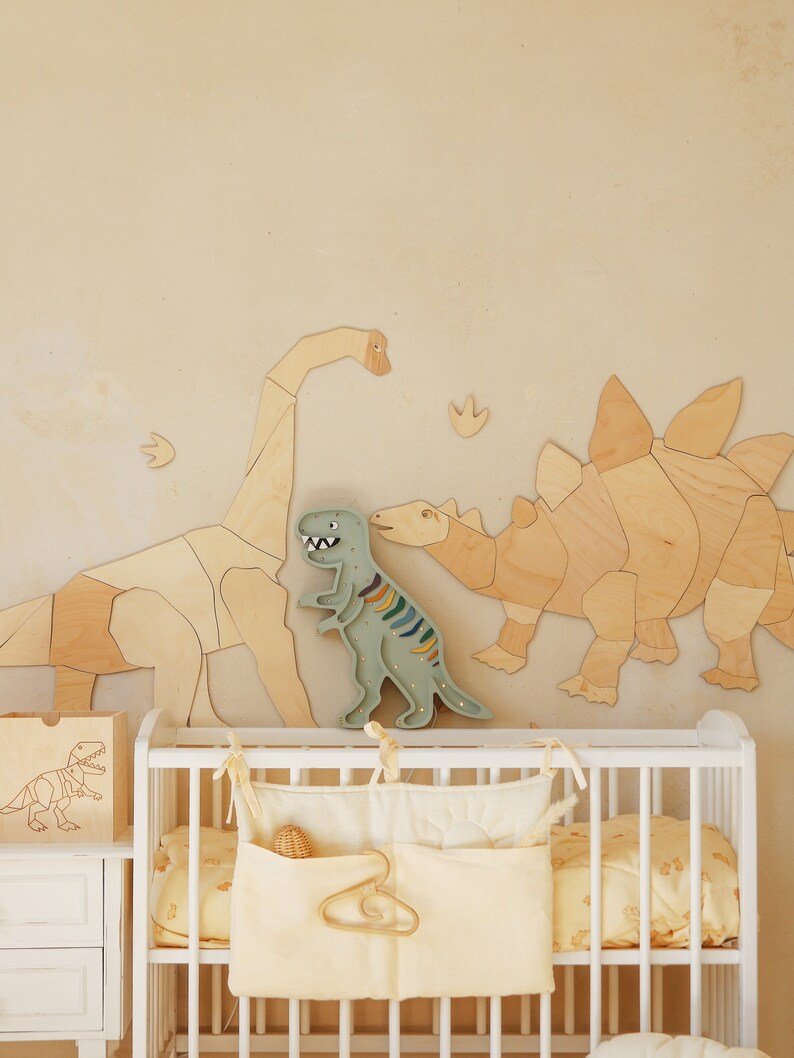 Dinosaur DIPLODOCUS, wall decoration origami, wooden wall decoration, Kinderzimmer Dekoration, Wanddekoration, kids room, diplodocus image 8