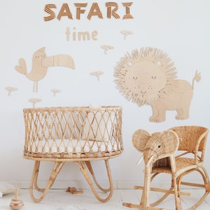 LION wooden wall decoration in the Safari style SIZE M, wooden wall decorn, Kinderzimmer Dekoration, Wanddekoration, Nursery decor image 5