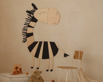 Zebra - wooden wall decoration in the Safari style SIZE S, wooden wall decoration, Kinderzimmer Dekoration, Wanddekoration, Nursery decor