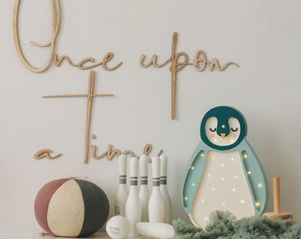 Wooden Wall Sign:  Once Upon a Time, Schriftzug, Wanddekko, Babyzimmer Deko aus Holz, Kinderzimmer, wall decoration, baby, Nursery