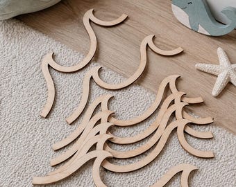 Wooden Wall Border – Wave Trim for Nursery or Kids Room – Scalloped Wall Decor – Montessori Ocean Theme – Sold per Piece