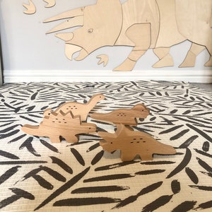 Unique Triceratops Origami Wall Art Kids Room Decor Wooden Dinosaur Wall Hanging Kinderzimmer image 8