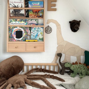 Dinosaur DIPLODOCUS, wall decoration origami, wooden wall decoration, Kinderzimmer Dekoration, Wanddekoration, kids room, diplodocus image 9