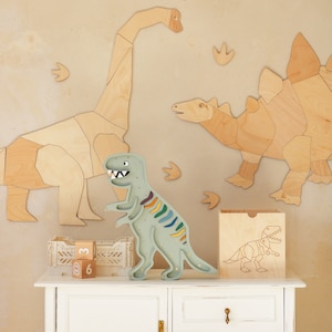 Origami Stegosaurus Wooden Wall Decoration for Kids Room Dinosaur Kinderzimmer Dekoration image 9