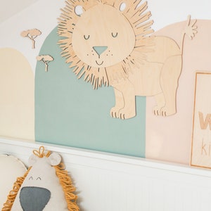 LION wooden wall decoration in the Safari style SIZE M, wooden wall decorn, Kinderzimmer Dekoration, Wanddekoration, Nursery decor image 3
