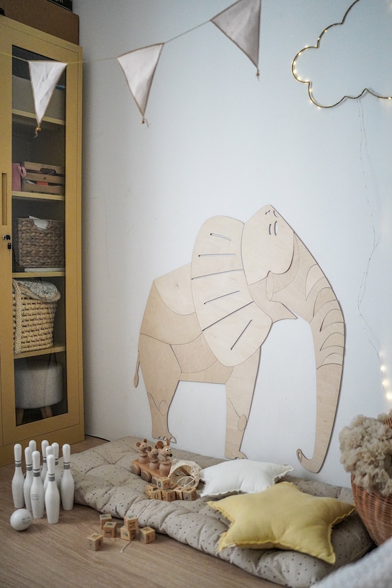 ELEPHANT - wooden wall decoration in the Safari style SIZE XL, wooden wall decorn , Kinderzimmer Dekoration , Wanddekoration , Nursery decor