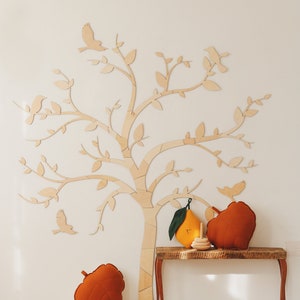 Nature-inspired Wall Art Wooden Tree with Birds Nursery Decor Idea, baum holz kinderzimmer image 7