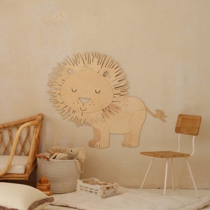 LION wooden wall decoration in the Safari style SIZE M, wooden wall decorn, Kinderzimmer Dekoration, Wanddekoration, Nursery decor image 8