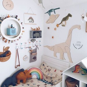 Dinosaur DIPLODOCUS, wall decoration origami, wooden wall decoration, Kinderzimmer Dekoration, Wanddekoration, kids room, diplodocus image 5