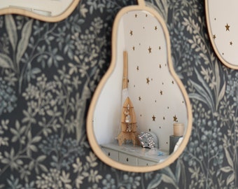 Specchio per cameretta per bambini, forma a pera, specchio di sicurezza, specchio per cameretta per bambini, decorazione Montesori, Kinderspiegel
