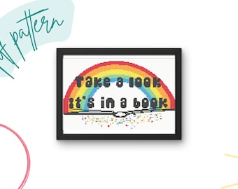 Reading Rainbow Cross Stitch Pattern - Etsy