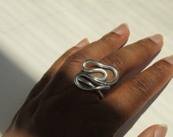 Handmade Aluminum Ring | Lightweight Sculptural Ring | Modern Minimalist Jewelry | One of a Kind Artisan Ring | Aurora