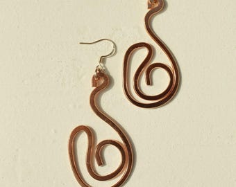 Handmade Copper Statement Earrings, Sculptural Artisan Jewelry, One-of-a-Kind Earrings | Current
