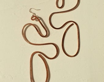 Handmade Copper Statement Earrings, Sculptural Artisan Jewelry, One-of-a-Kind Earrings | Elsewhere