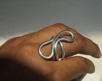 Handmade Aluminum Ring | Lightweight Sculptural Ring | Modern Minimalist Jewelry | One of a Kind Artisan Ring | Aster