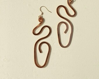 Handmade Copper Statement Earrings, Sculptural Artisan Jewelry, One-of-a-Kind Earrings | River Reed