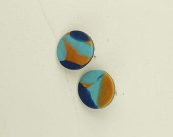 Handmade Polymer Clay Statement Earrings, Sculptural Modern Jewelry, Crumpled Paper Inspired