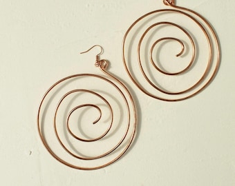 Handmade Copper Statement Earrings, Sculptural Artisan Jewelry, One-of-a-Kind Earrings | Bloomline