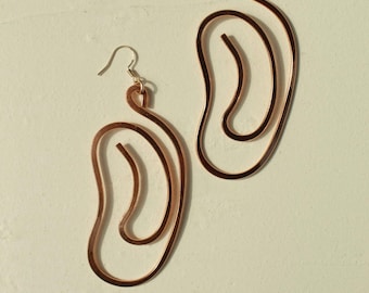 Handmade Copper Statement Earrings, Sculptural Artisan Jewelry, One-of-a-Kind Earrings | Ebb
