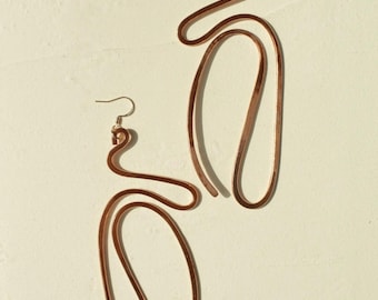 Handmade Copper Statement Earrings, Sculptural Artisan Jewelry, One-of-a-Kind Earrings | Daydream