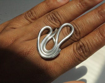 Handmade Aluminum Ring | Lightweight Sculptural Ring | Modern Minimalist Jewelry | One of a Kind Artisan Ring | Parallax