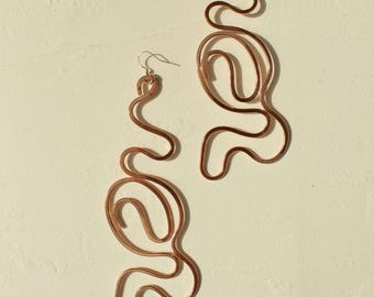 Handmade Copper Statement Earrings, Sculptural Artisan Jewelry, One-of-a-Kind Earrings | Adventure