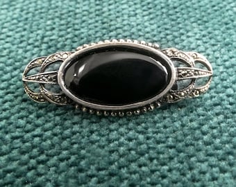 ヴィンテージ アールデコ スターリングシルバー ブローチ：マーカ