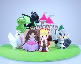 Conjunto de Fantoches de Dedo de Feltro Princesa: Brinquedo para Contar Histórias, Feito à Mão nos EUA