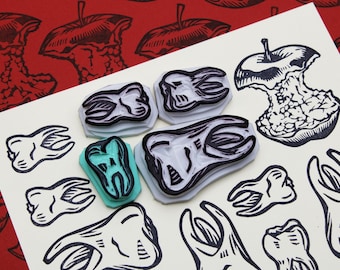 Molar Tooth Rubber Stamp (hand-carved, unmounted) teeth, dentist