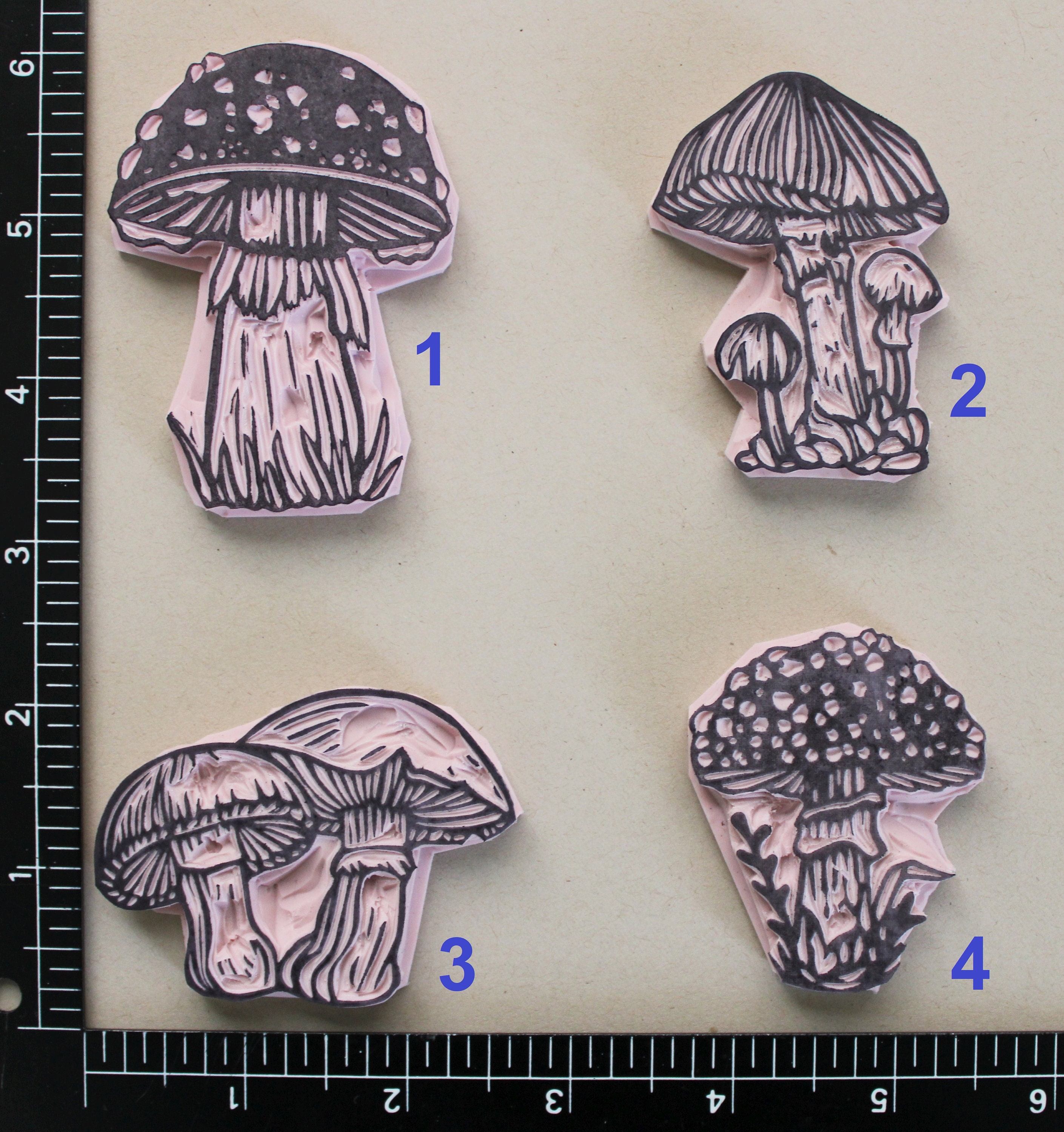Mushroom Rubber Stamps (unmounted) - Etsy