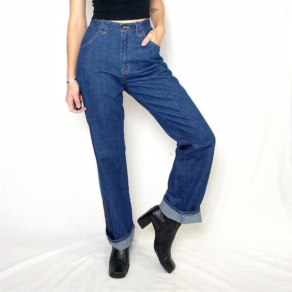 Vintage 1980s Western straight leg high waisted j… - image 1