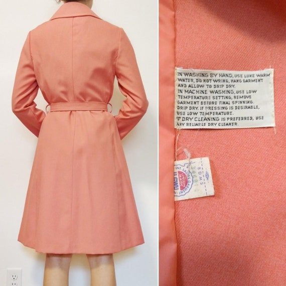 Vintage 1970s pink trench coat - image 4