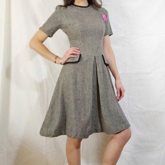 Vintage early 1960s winter wool dress