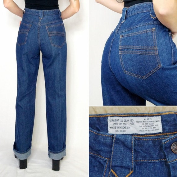 Vintage 1980s Western straight leg high waisted j… - image 3