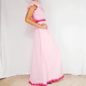 Precious Rare Wool Blend Dusky Pink Ann Reeves 1970s Maxi Dress