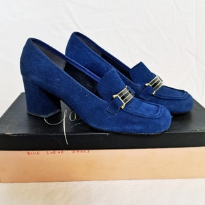 Deadstock Vintage 1960s Blue Suede Shoes Size 5.5 - Etsy display picture 1