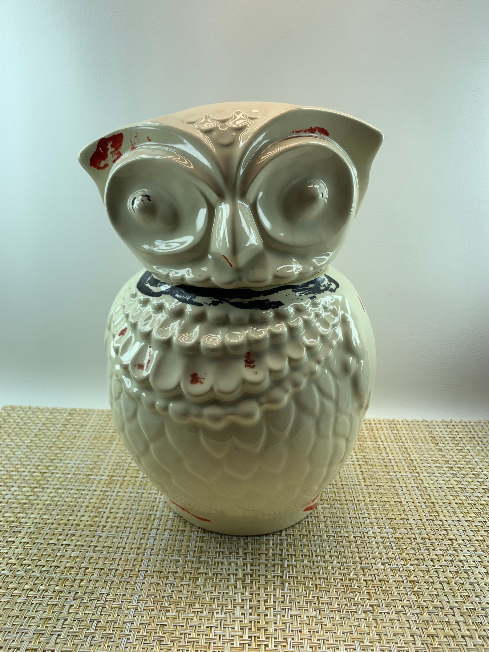 Vintage Owl Cookie Jar Mid Century Etsy