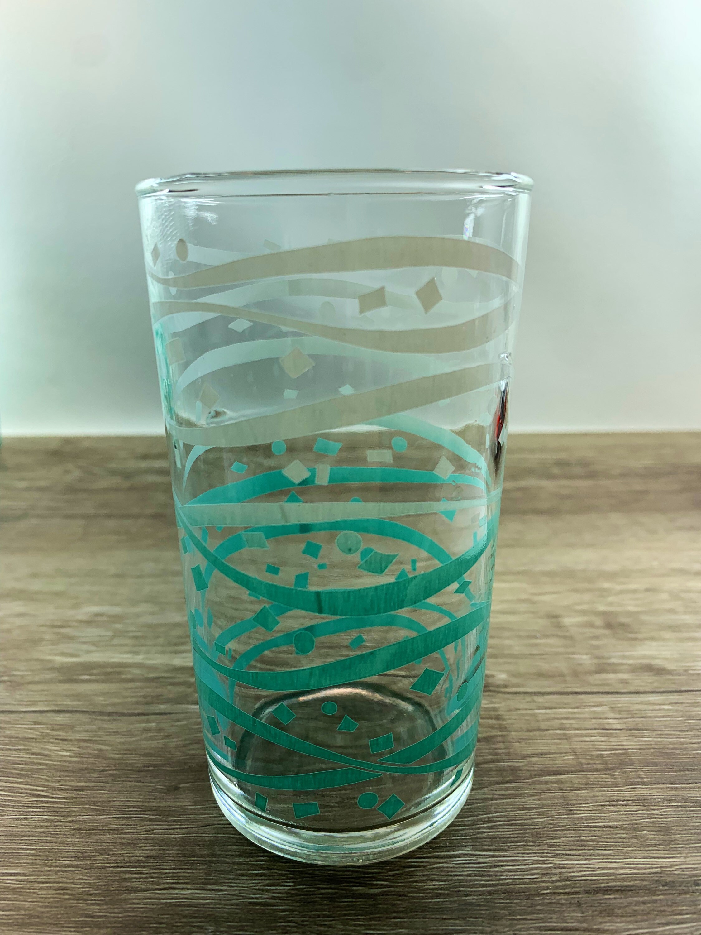 Vintage Atomic Turquoise Glass Water Tumblers. Etsy