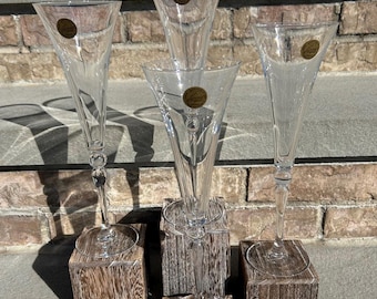 Crystal D'Arques Fluted Wedding Champagne Glasses.