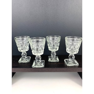 Indiana Clear Colony Park Lane Vintage Barware Shot Glasses.