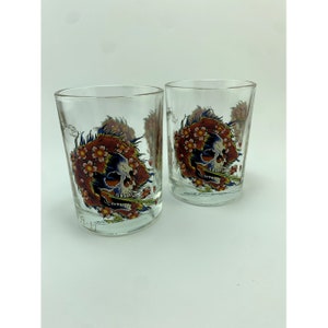 Ed Hardy Tattoo Design Cocktail Glasses.