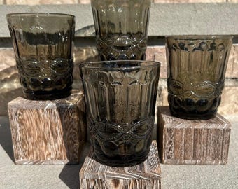 Vintage Mosser Eye  Winkler Brown Old Fashioned Water Glass.