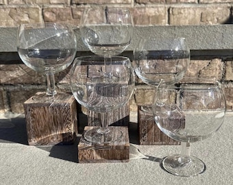 Vintage Aquarium Style Brandy Snifters.